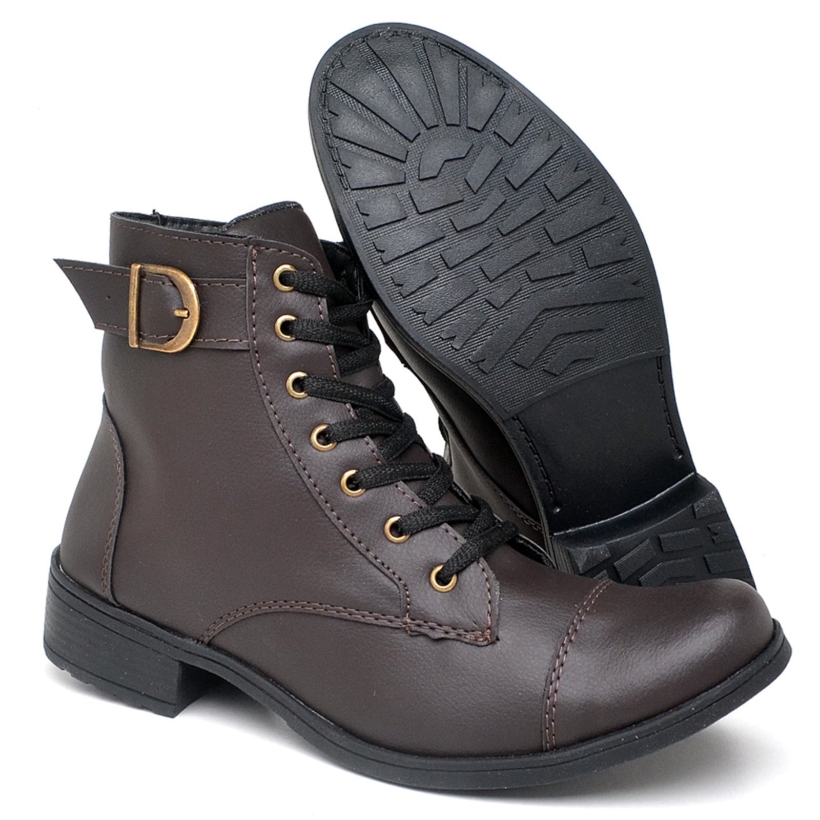 Imagem principal Bota Feminina Coturno Salto Baixo Cano Medio 022 Marron Footworks marrom marron