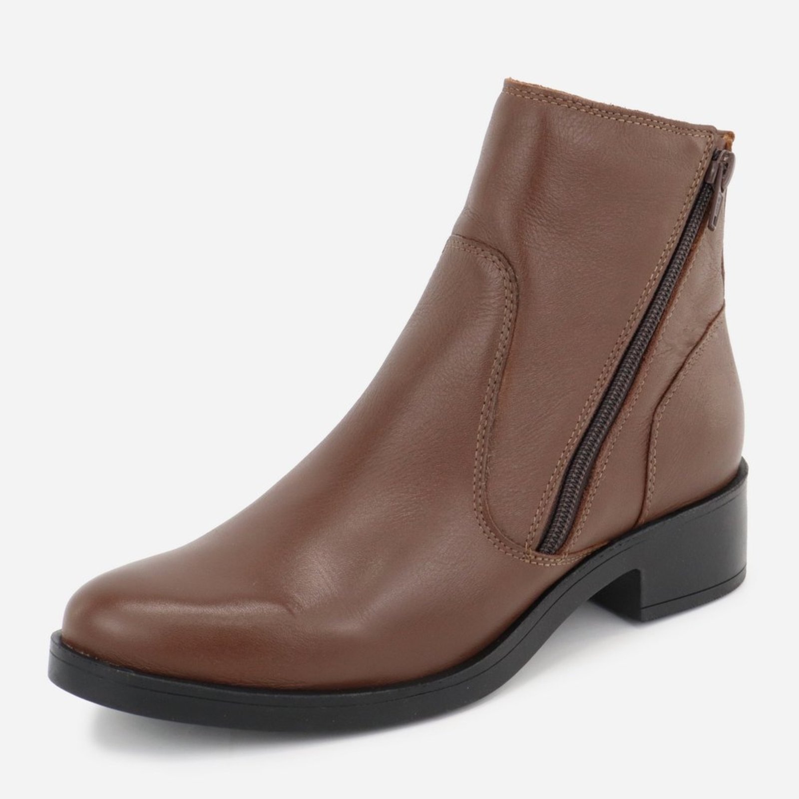 Imagem principal Bota Maria Paua Store Feminina Couro Casual Recortes Conforto Dia A Dia Moda MARIA PAULA marrom