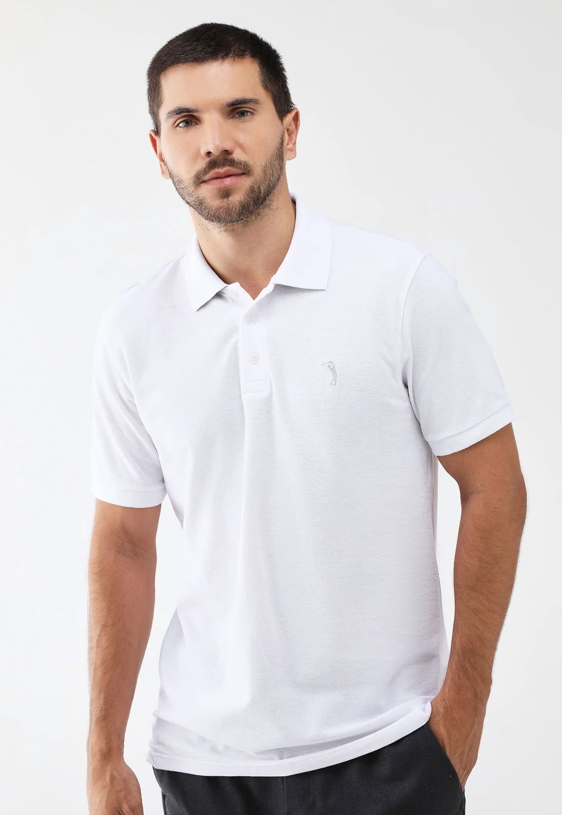 Imagem principal Camisa Polo Aleatory Slim Logo Bordado Branca Aleatory branco
