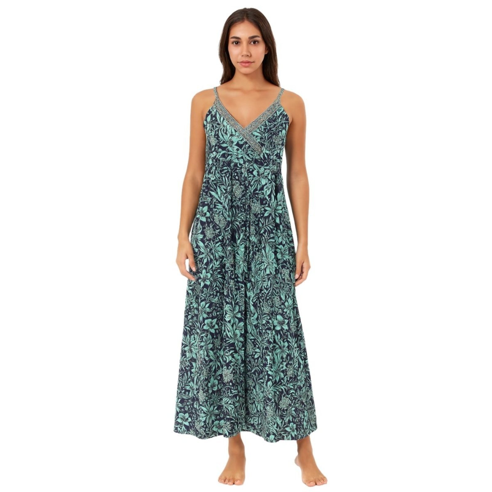 Imagem principal Vestido Indiano Vih Triny Étnico com Estampa Exclusiva Vih Triny azul