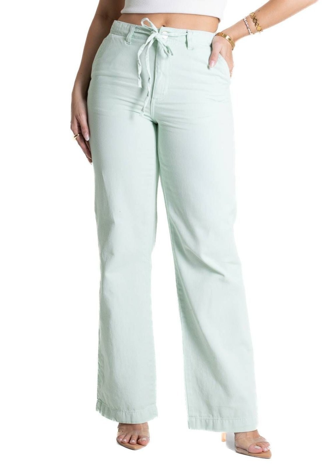 Imagem principal Calça Sarja Sawary Wide Leg - 281778 Sawary verde