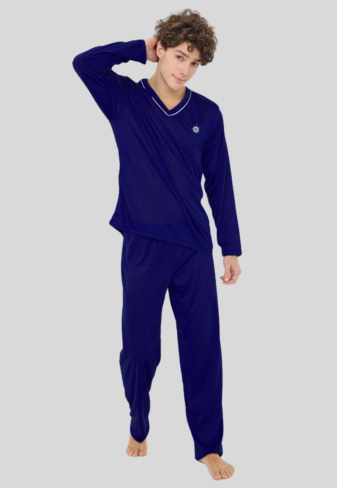 Imagem principal Pijama Longo Masculino Linha Noite Linha Noite azul marinho