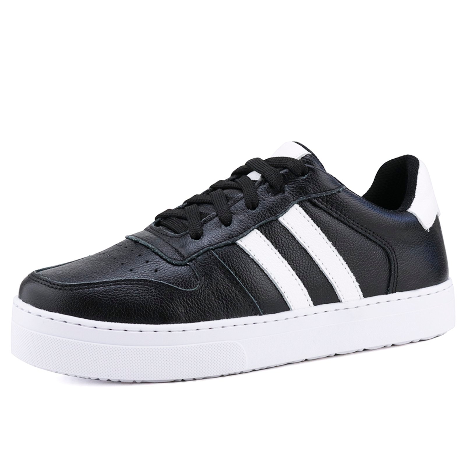 Imagem principal Tênis Casual Mr. Gutt Couro com Listras Brancas Mr. Gutt preto