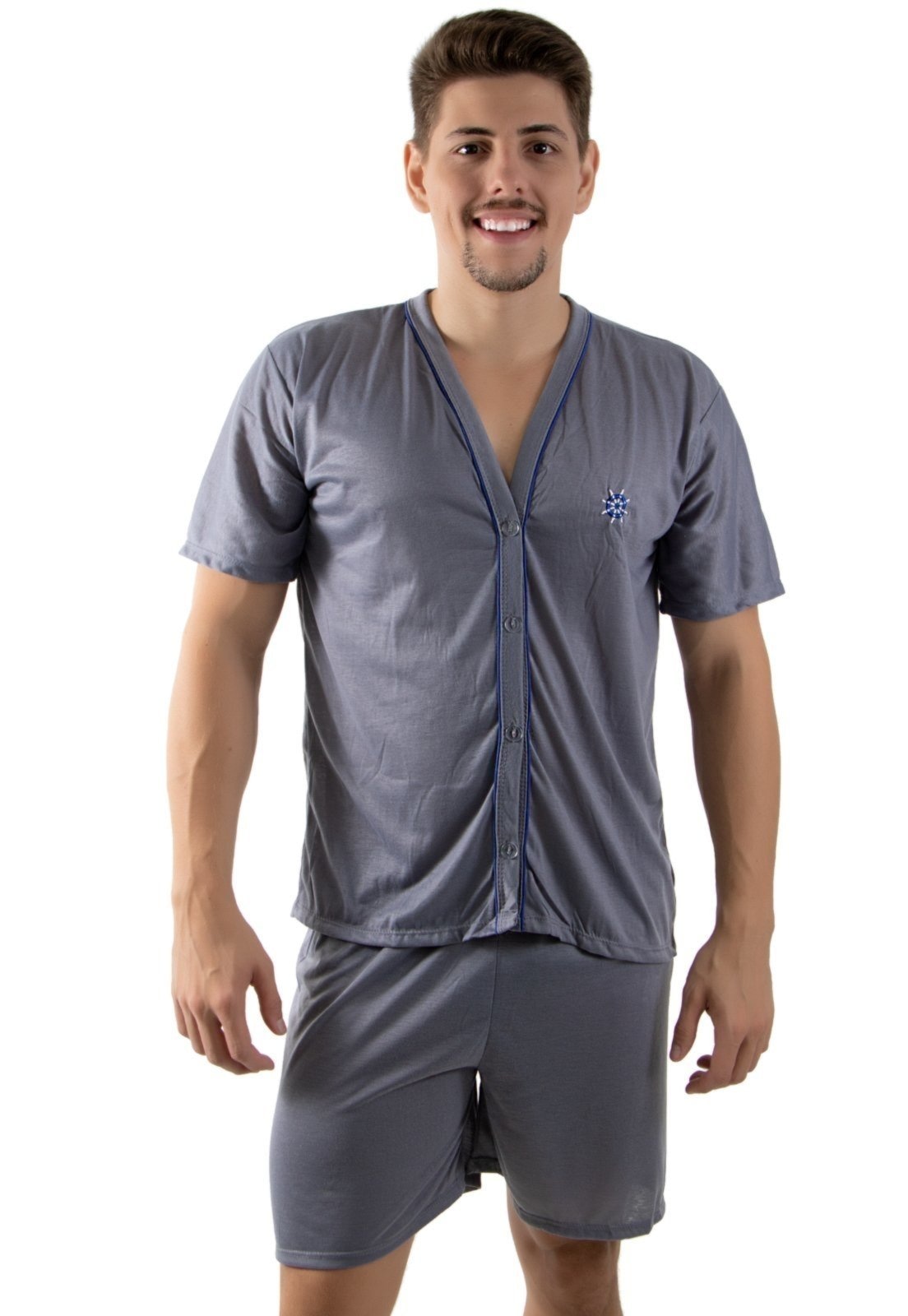 Imagem principal Pijama Linha Noite de Botão Chumbo Linha Noite cinza