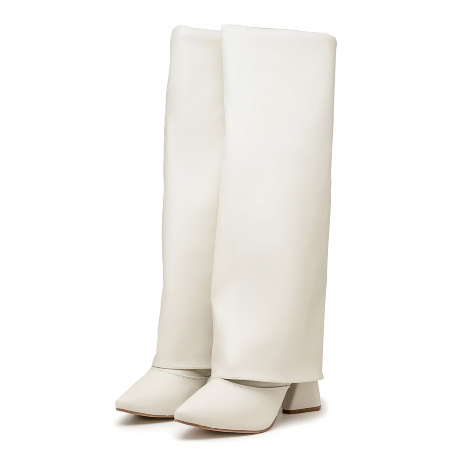 Imagem principal Bota Feminina Capa em Napa Off White Salto Geométrico 23017 Flor da Pele off-white white