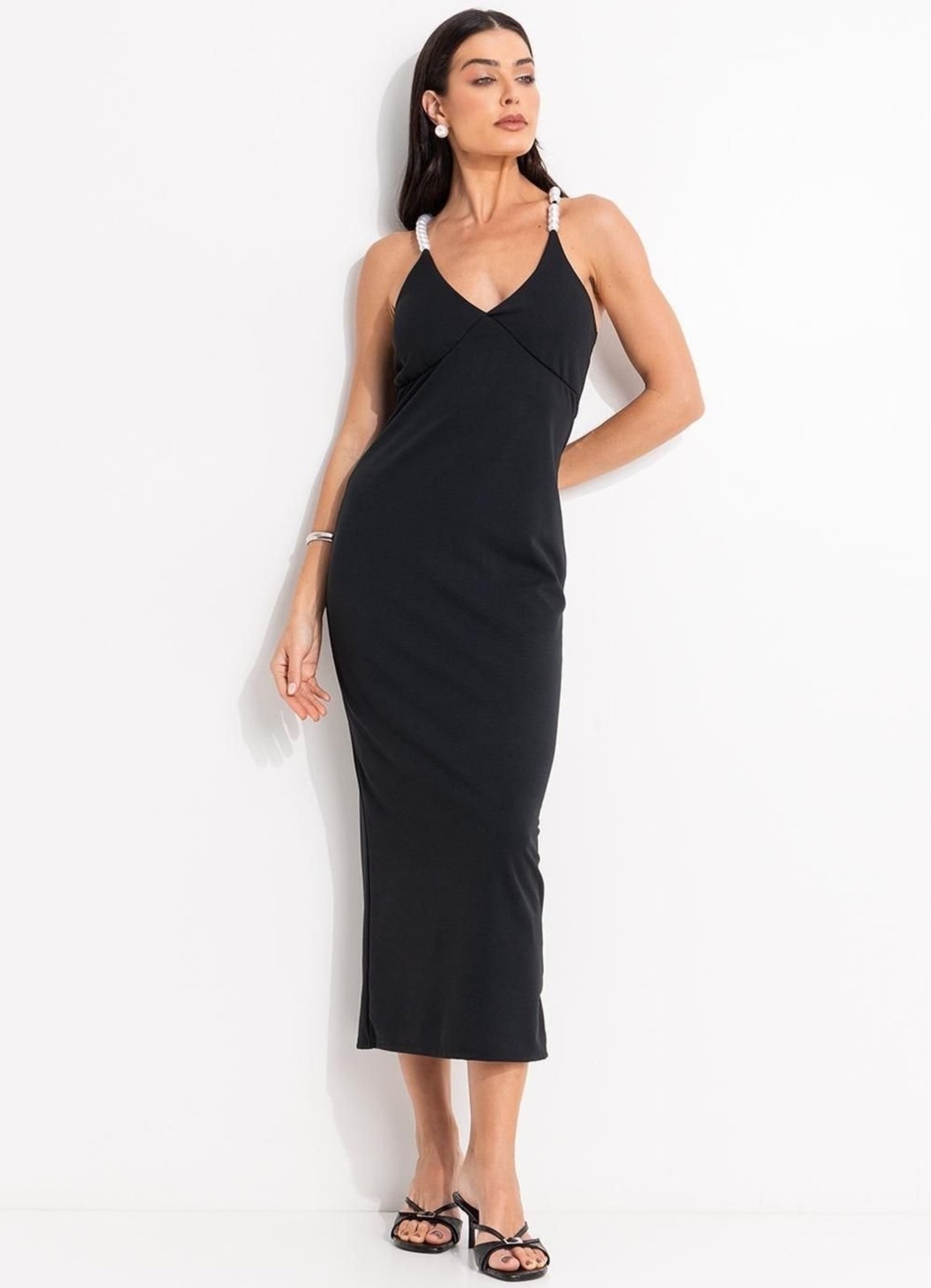 Imagem principal Vestido Em Malha Crepe Quintess Quintess preto