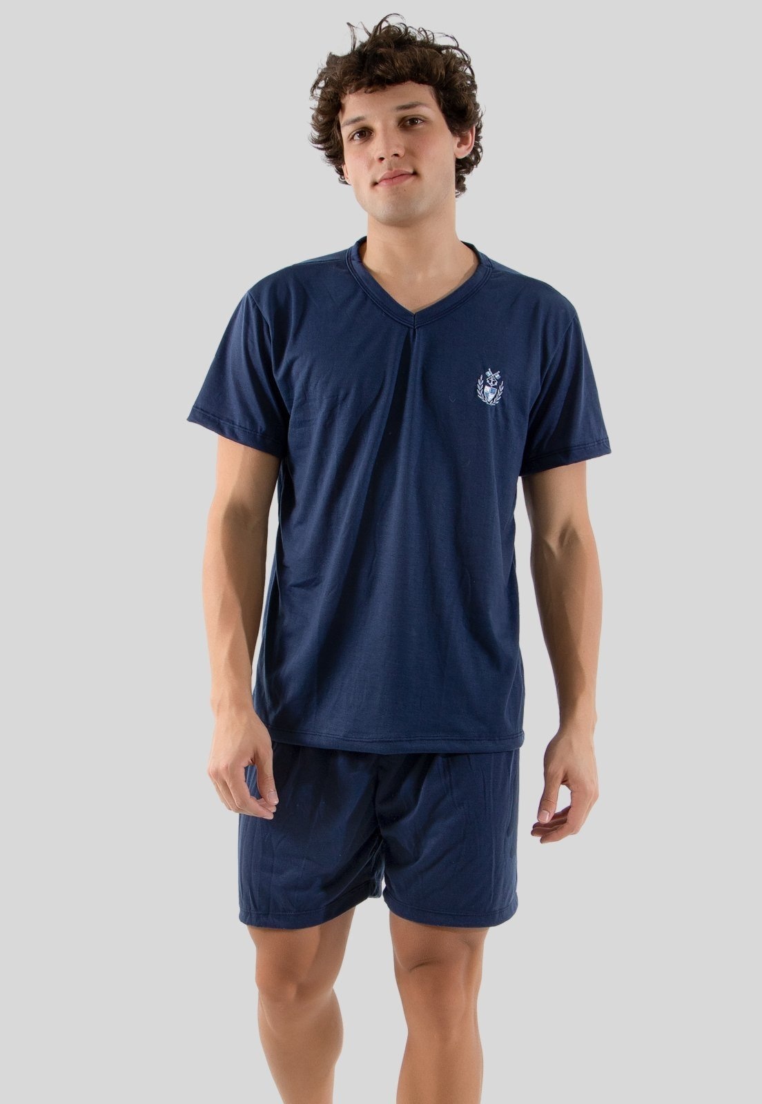 Imagem principal Pijama Masculino Linha Noite Curto Linha Noite azul marinho