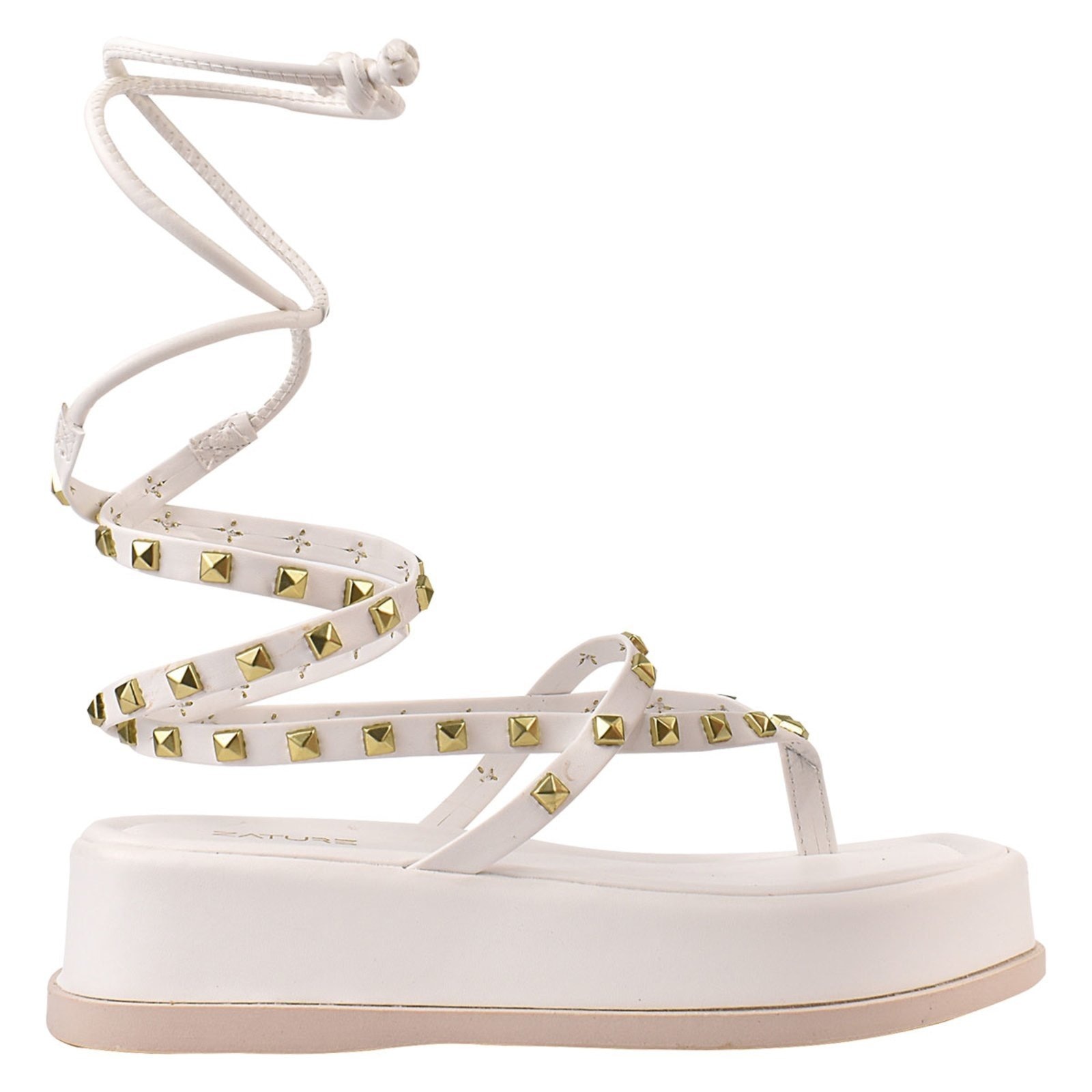 Imagem principal Papete Feminina Plataforma Tamanco de amarrar Moda ZATURE STORES branco