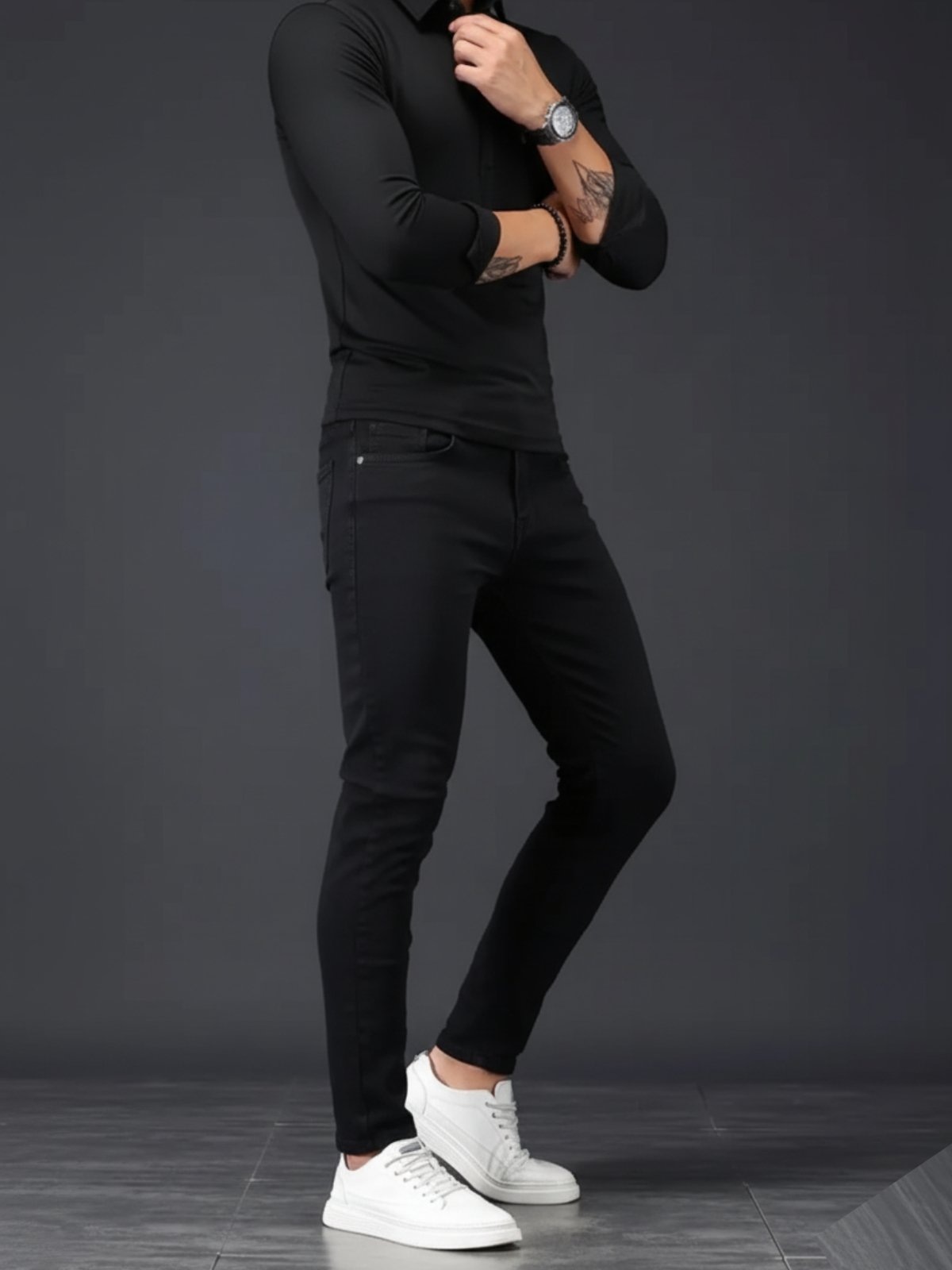 Imagem principal Calça Masculina Tempo Hábil Preta Básica e Confortável 5 Estilo jeans/preto