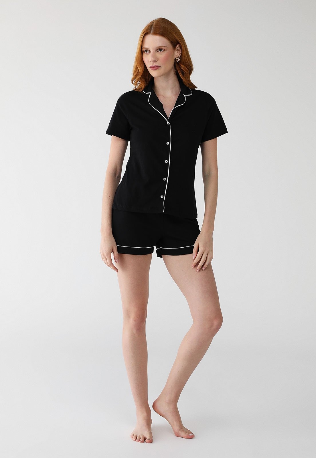 Imagem principal Conjunto de Pijama Hering Curto Americano Hering preto