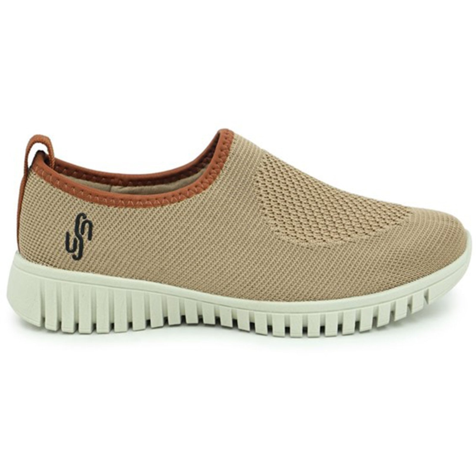 Imagem principal Tênis Feminino Usaflex Slip-on Conforto Tricot AE2208 Camel Usaflex bege
