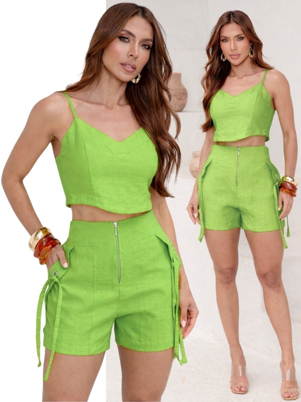 Imagem principal Conjunto Divina Gata Cropped e Shorts Tanqueray DIVINA GATA verde