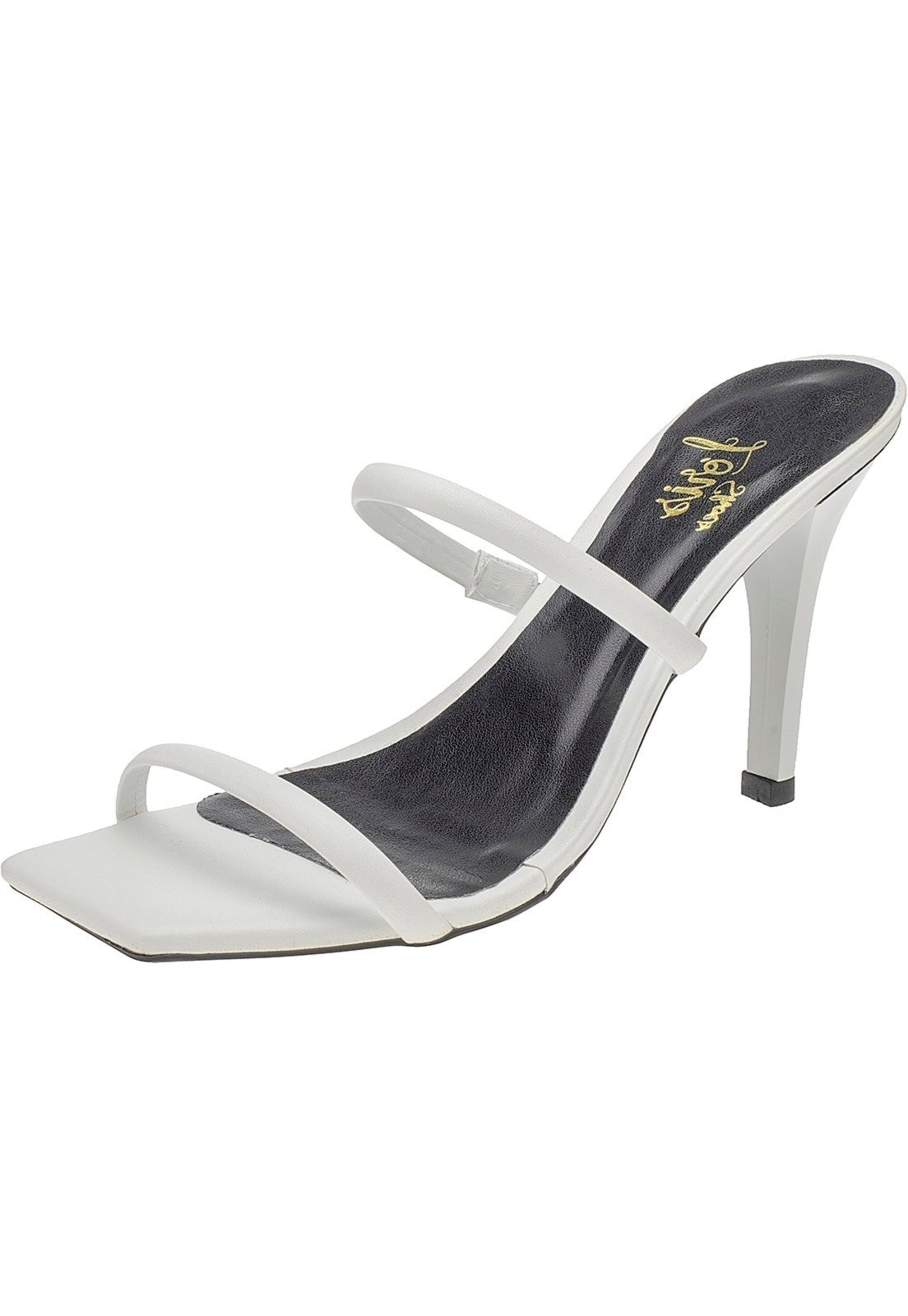 Imagem principal Tamanco Feminino Lóris Shoes Social 2 Tiras Salto Alto Fino 135 LÓRIS SHOES branco