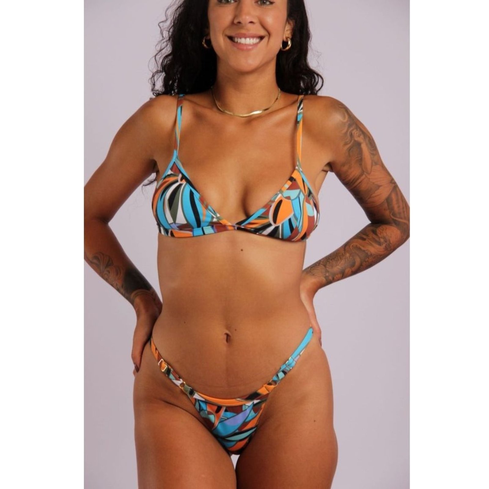 Imagem principal 2414 - Calcinha de Biquíni Fio Com Metal Amazonia - Duna Casual DunaCasual estampado