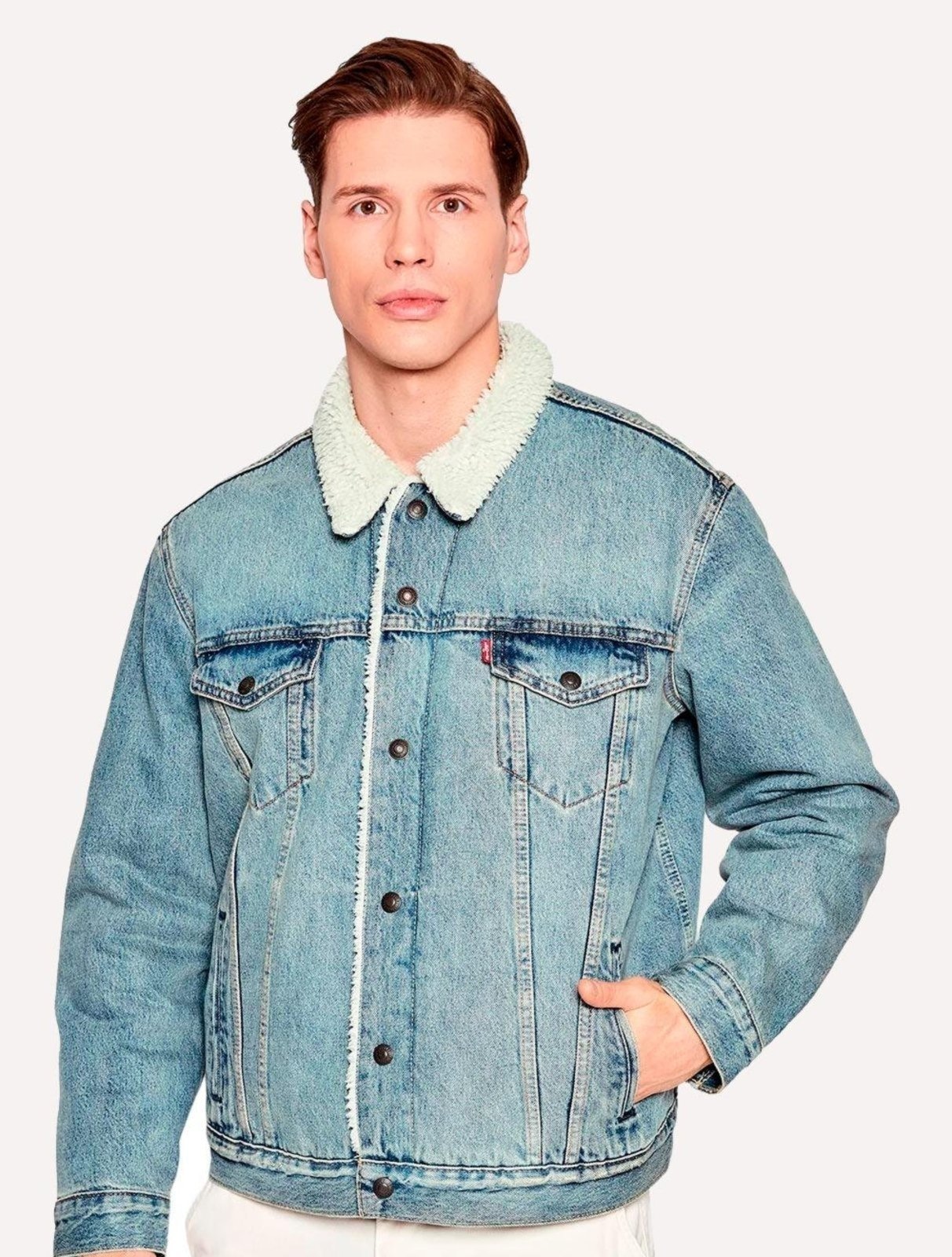 Imagem principal Jaqueta Jeans Levis Masculina Sherpa Trucker Claro Levis azul