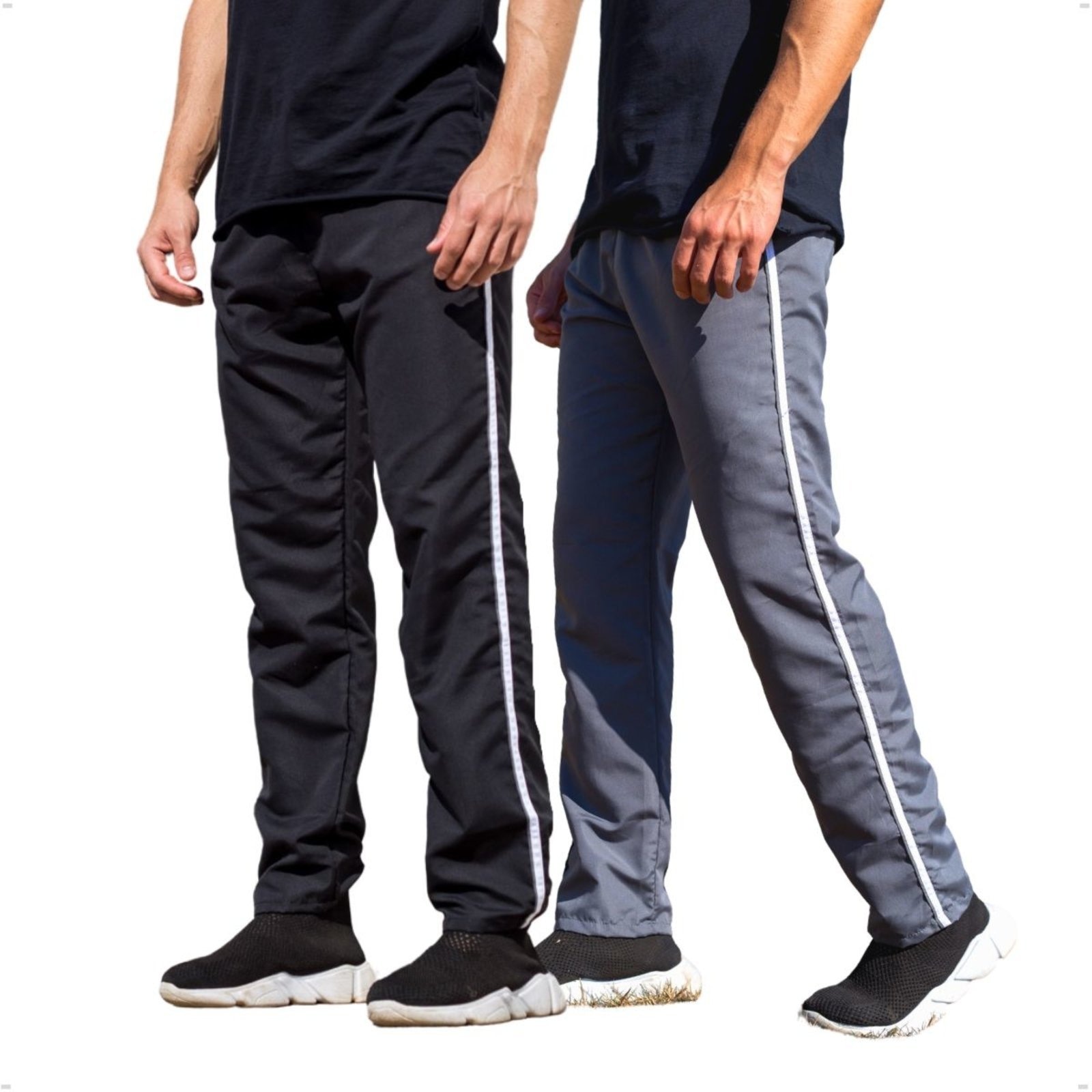 Imagem principal Kit 2 Calças Tactel Masculina Esporte Academia Frent's cinza/grafite/preto