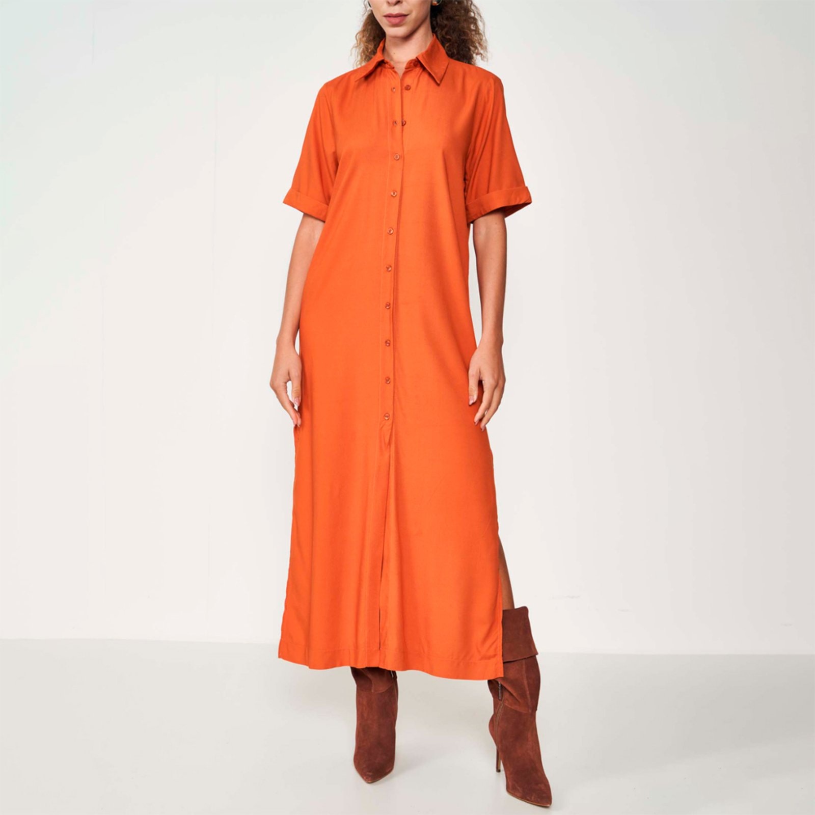 Imagem principal Vestido Midi Colcci Comfort Ou25 Feminino Colcci laranja