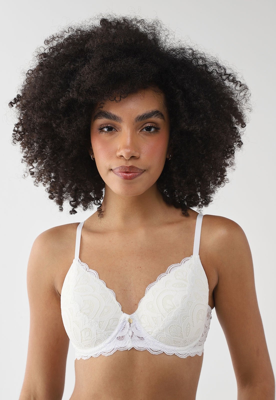 Imagem principal Sutiã Feminino Hope Meia-Taça Com Bojo Renda Hope branco