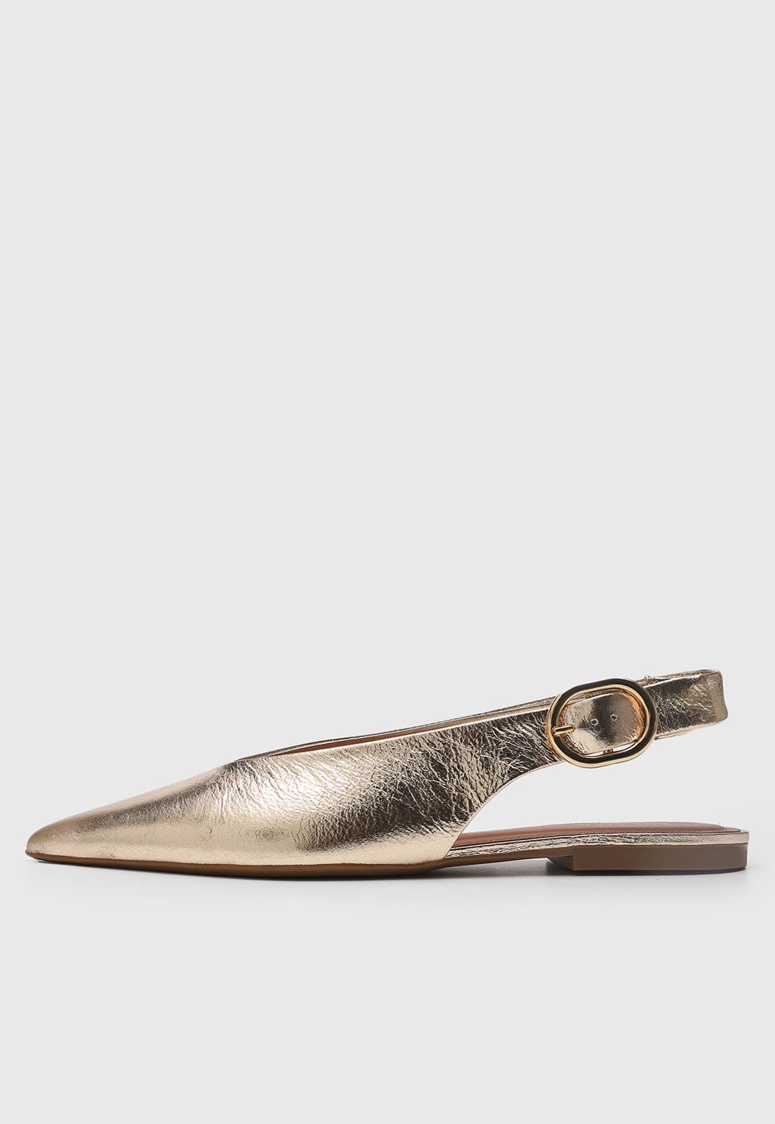 Imagem principal Sapatilha Feminina Arezzo Slingback Bico Fino Dourada Arezzo dourado
