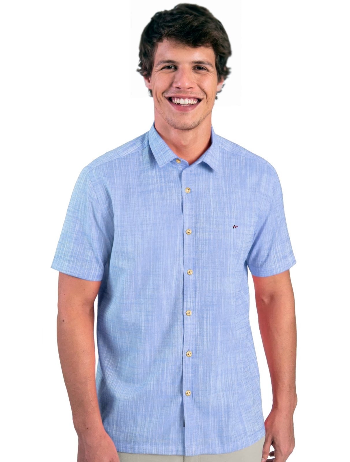 Imagem principal Camisa Aramis Masculina Slim Manga Curta Flame Listrado Aramis azul