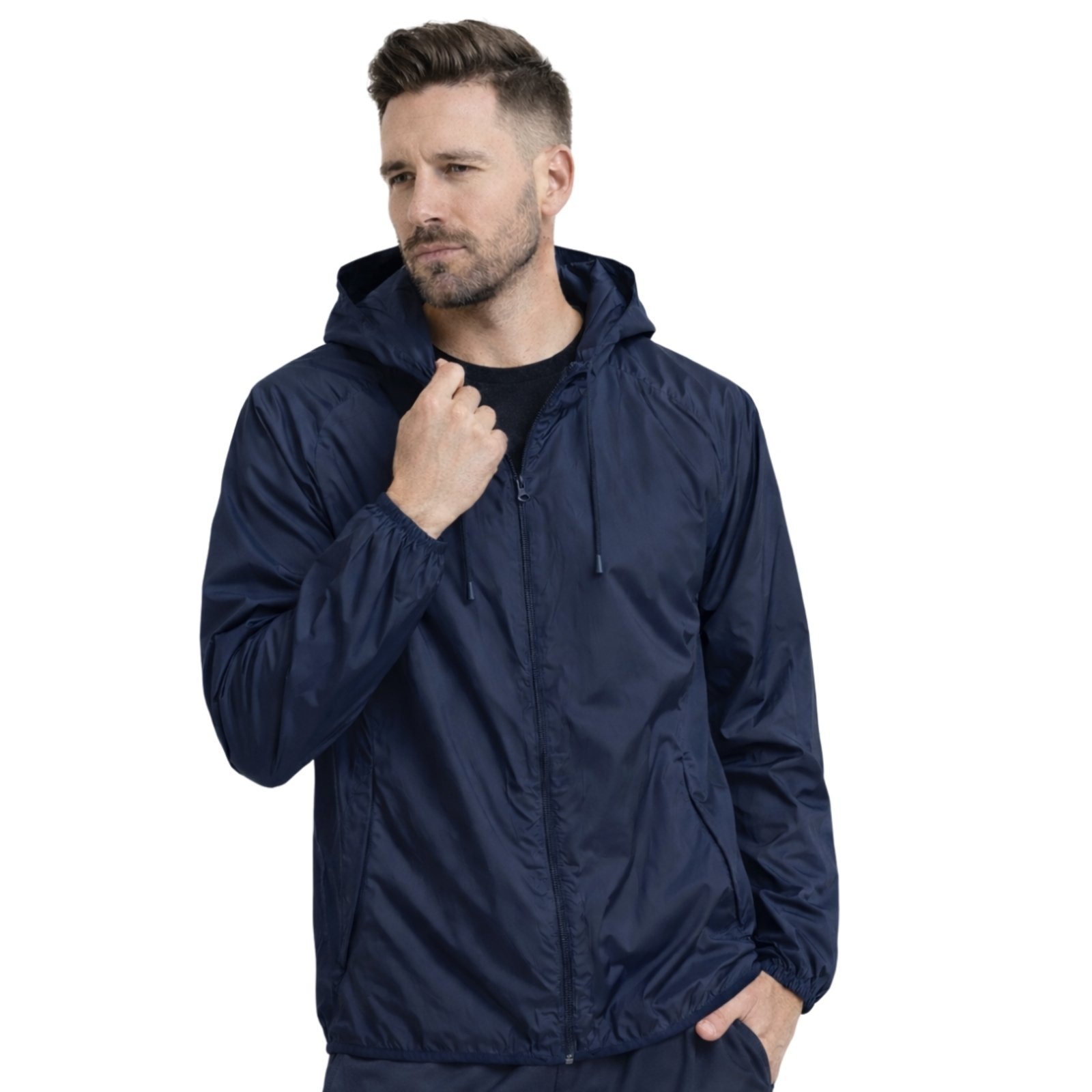 Imagem principal Jaqueta Corta Vento Relaxado Lisa Marinho Relaxado azul