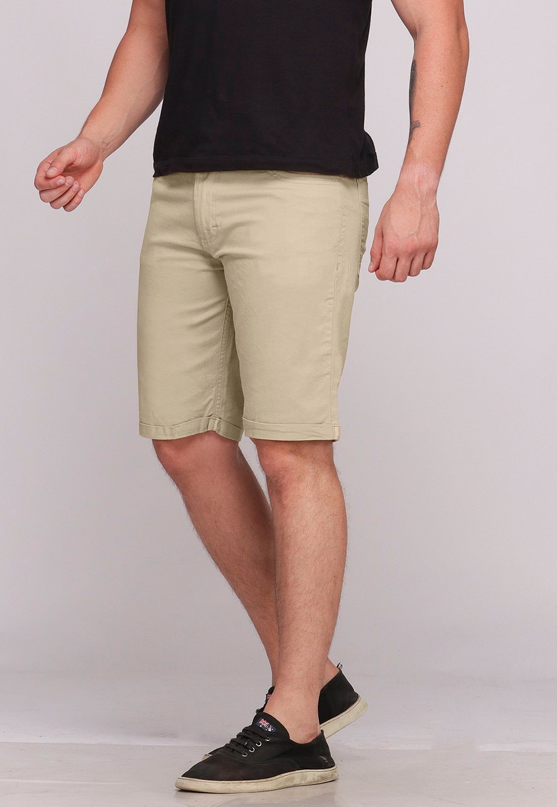 Imagem principal Bermuda Sarja Masculina Basica Elastano Conforto 7918 Macaw bege