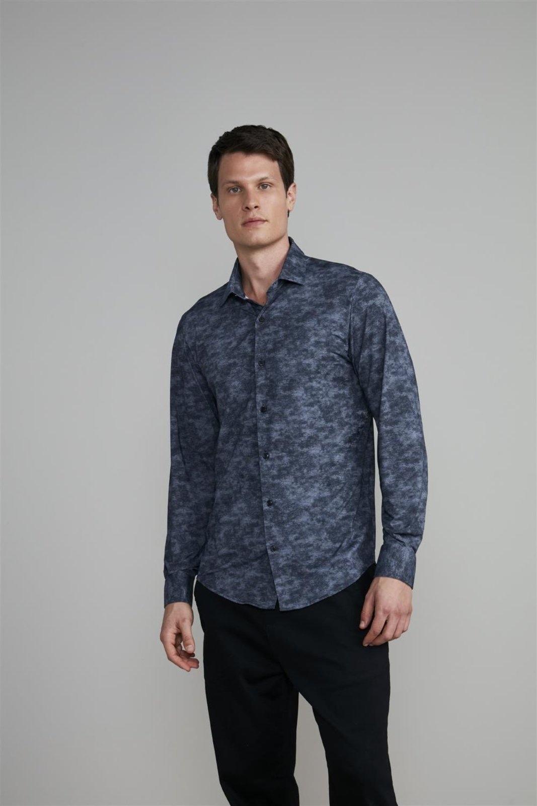 Imagem principal HIGHSTIL Camisa Estampada Tecnocomfy Slim Fit - Grafite HIGHSTIL cinza