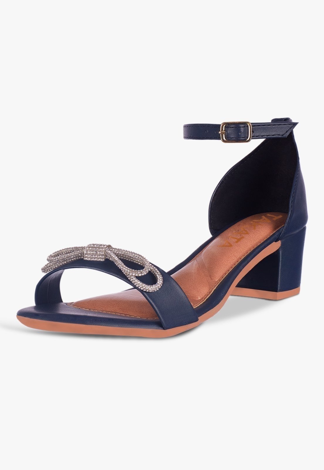 Imagem principal Sandália Feminina Salto Bloco Quadrado Baixo Sapato Laço Cristal Marinho TAKATA BY RAFAEL TAKATA azul marinho