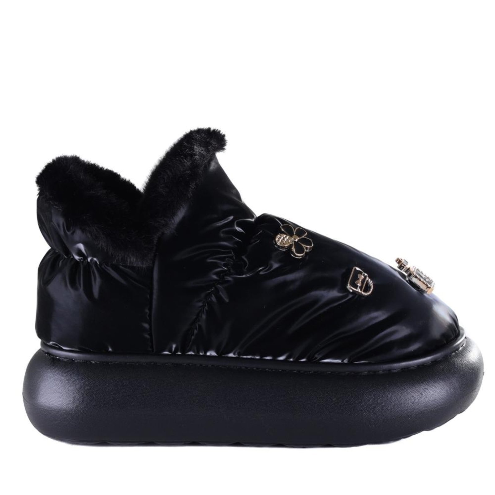 Imagem principal Infantil - Pantufa Feminina Flowfa Lucy Classic com Pins Personalizáveis Preto Flowfa incolor