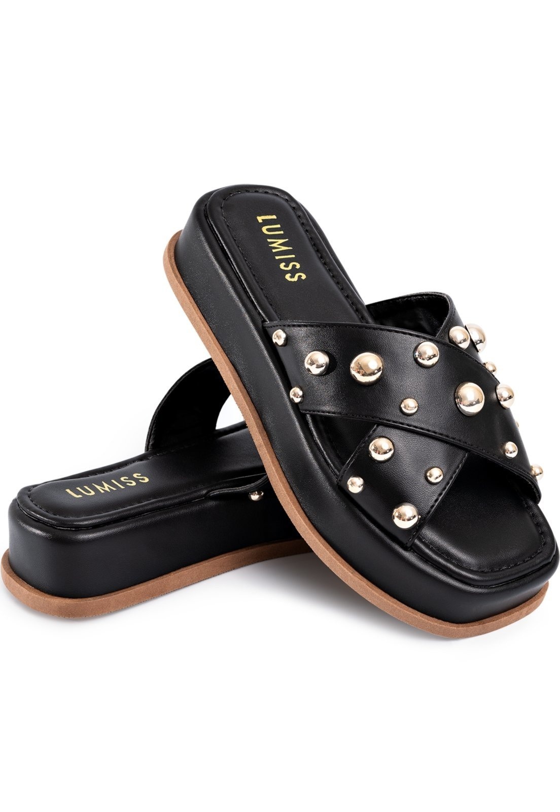 Imagem principal Tamanco Flatform Papete Lumiss Confortável Chinelo De Dedo LUMISS preto