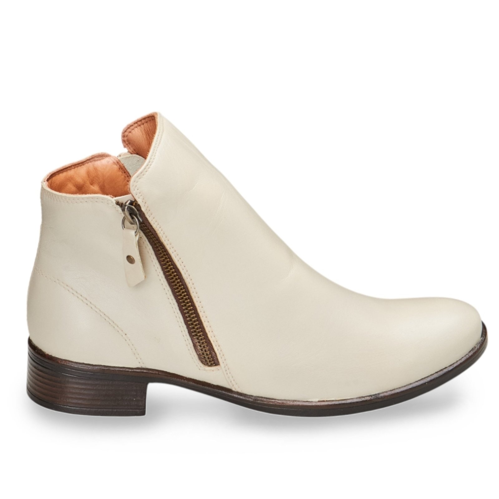 Imagem principal Bota Snikgreen Botinha Cano Curto Couro Legitimo Country Off White Salto Baixo Confortável Snikgreen off-white white