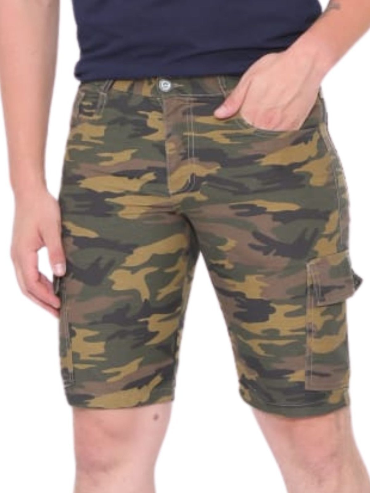 Imagem principal Bermuda Masculina Cargo Jeans Loka Camuflado Tatica Jeans Loka verde/verde militar