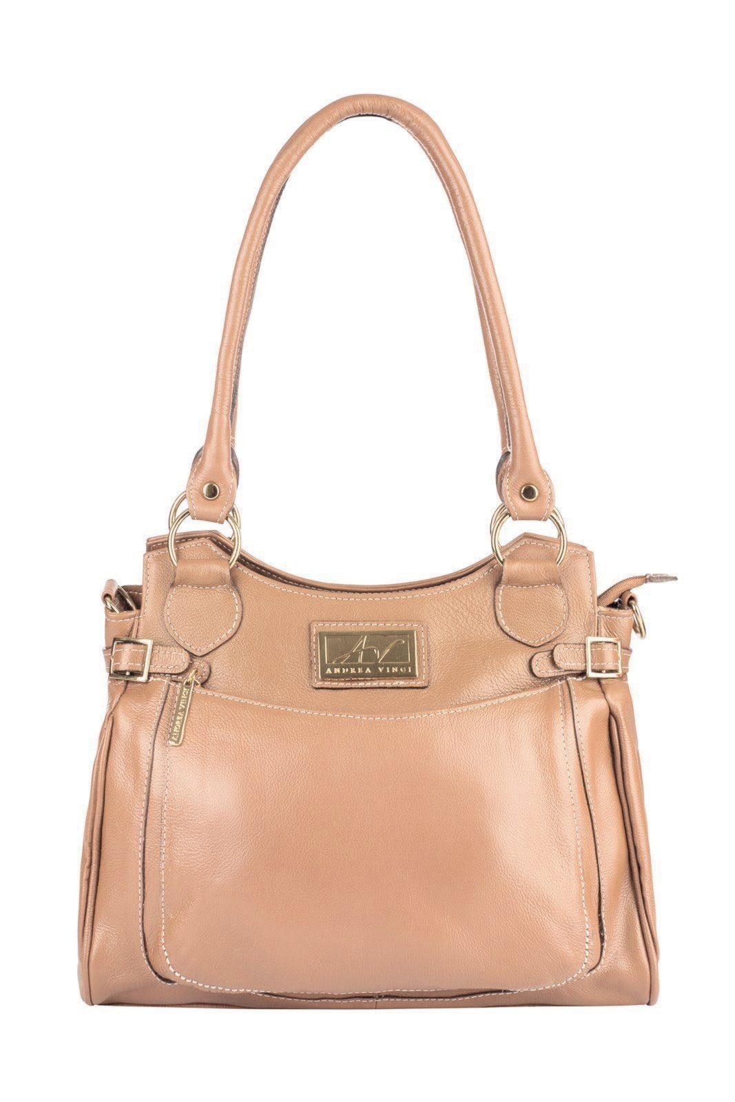 Imagem principal Bolsa Andrea Vinci grande de couro liso Lúcia Andrea Vinci bege