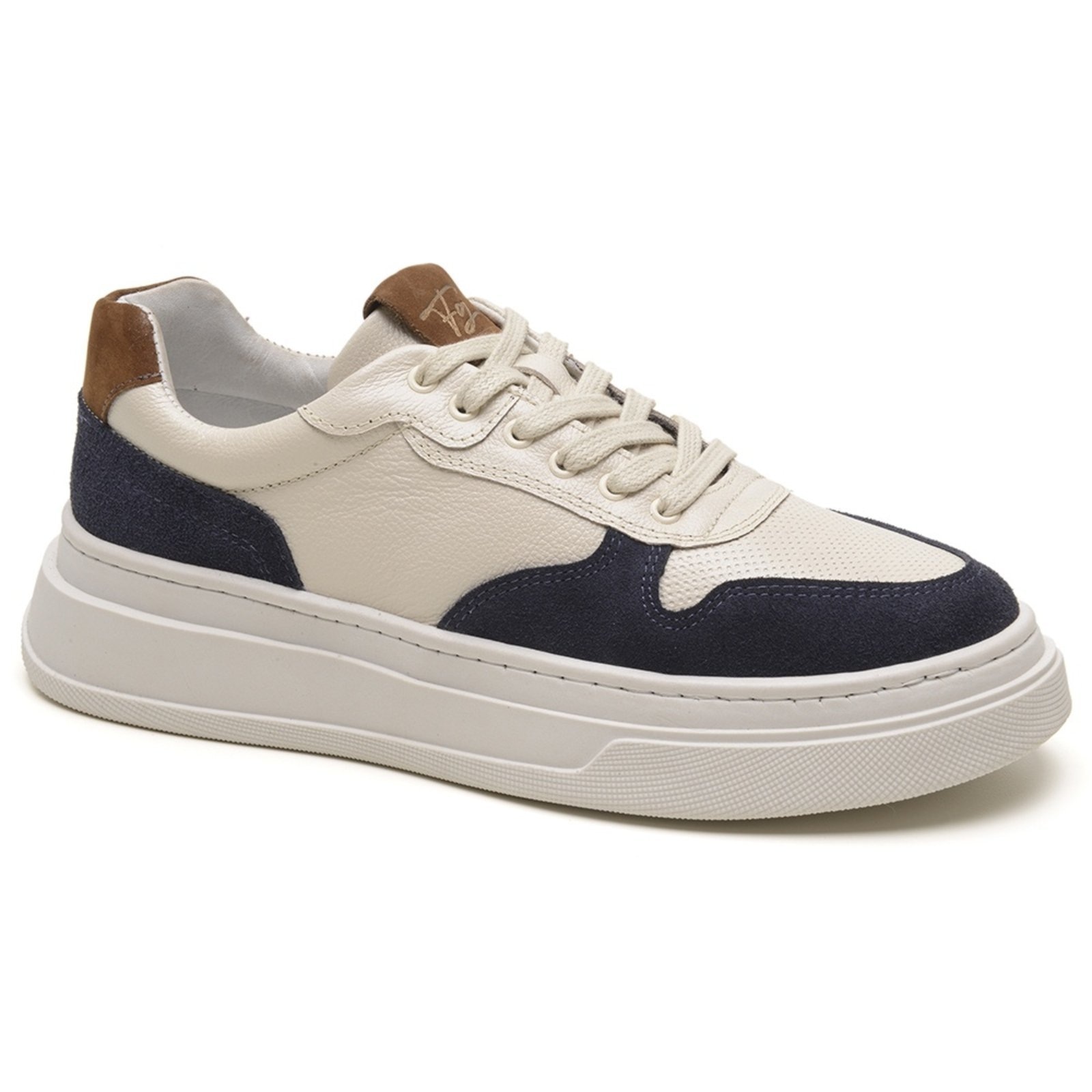 Imagem principal Tênis Masculino Sneaker Couro Legítimo Sola Alta Plataforma Casual Moderno super shoes azul/branco azul