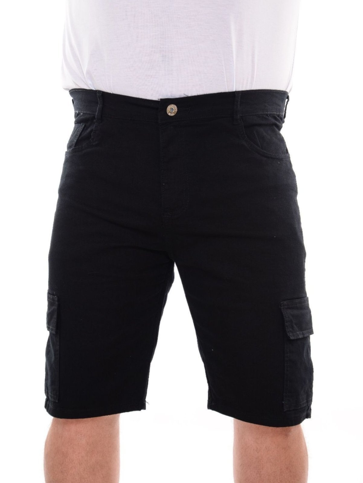 Imagem principal Bermuda Masculina Casual Plus Size Alleppo Jeans Cargo Collor Preta Alleppo Jeans preto