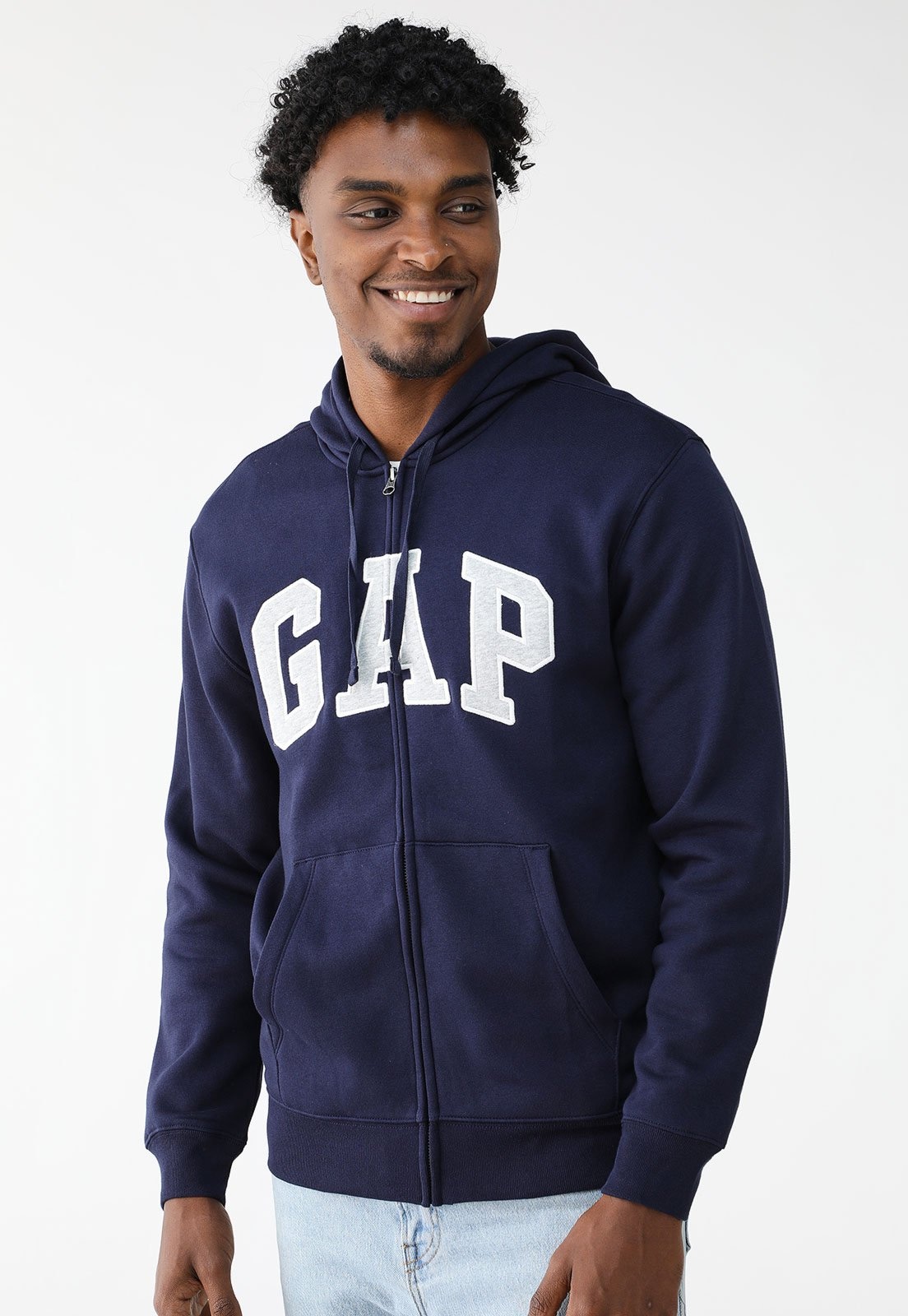 Imagem principal Blusa de Moletom Aberta GAP Reta Com Capuz Azul-Marinho GAP azul marinho