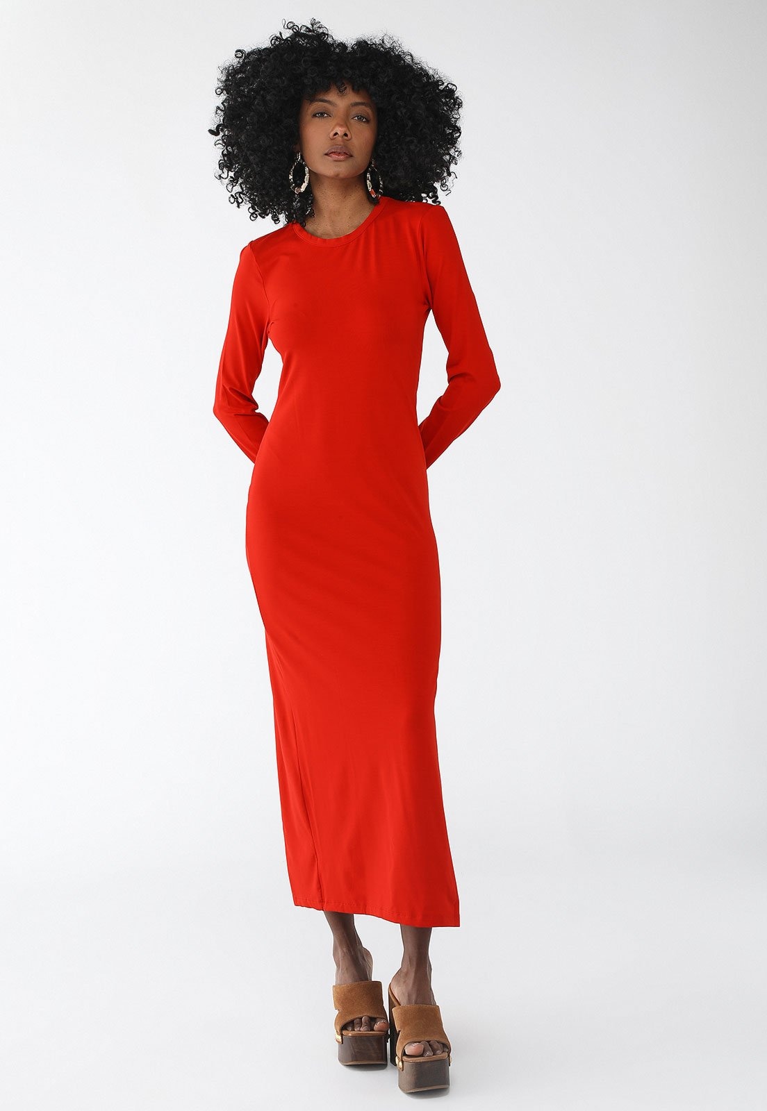 Imagem principal Vestido Forum Longo Fenda Costas Forum vermelho