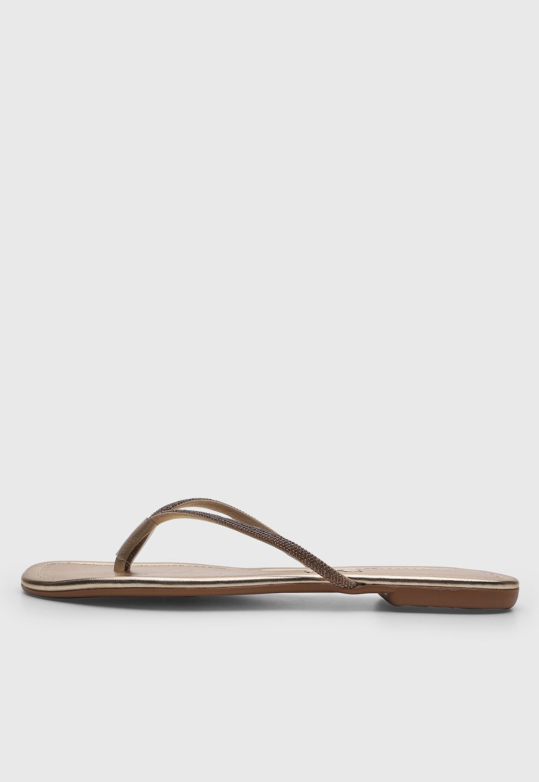 Imagem principal Rasteira Feminina Santa Lolla Tiras Microbrilhos Dourada Santa Lolla dourado