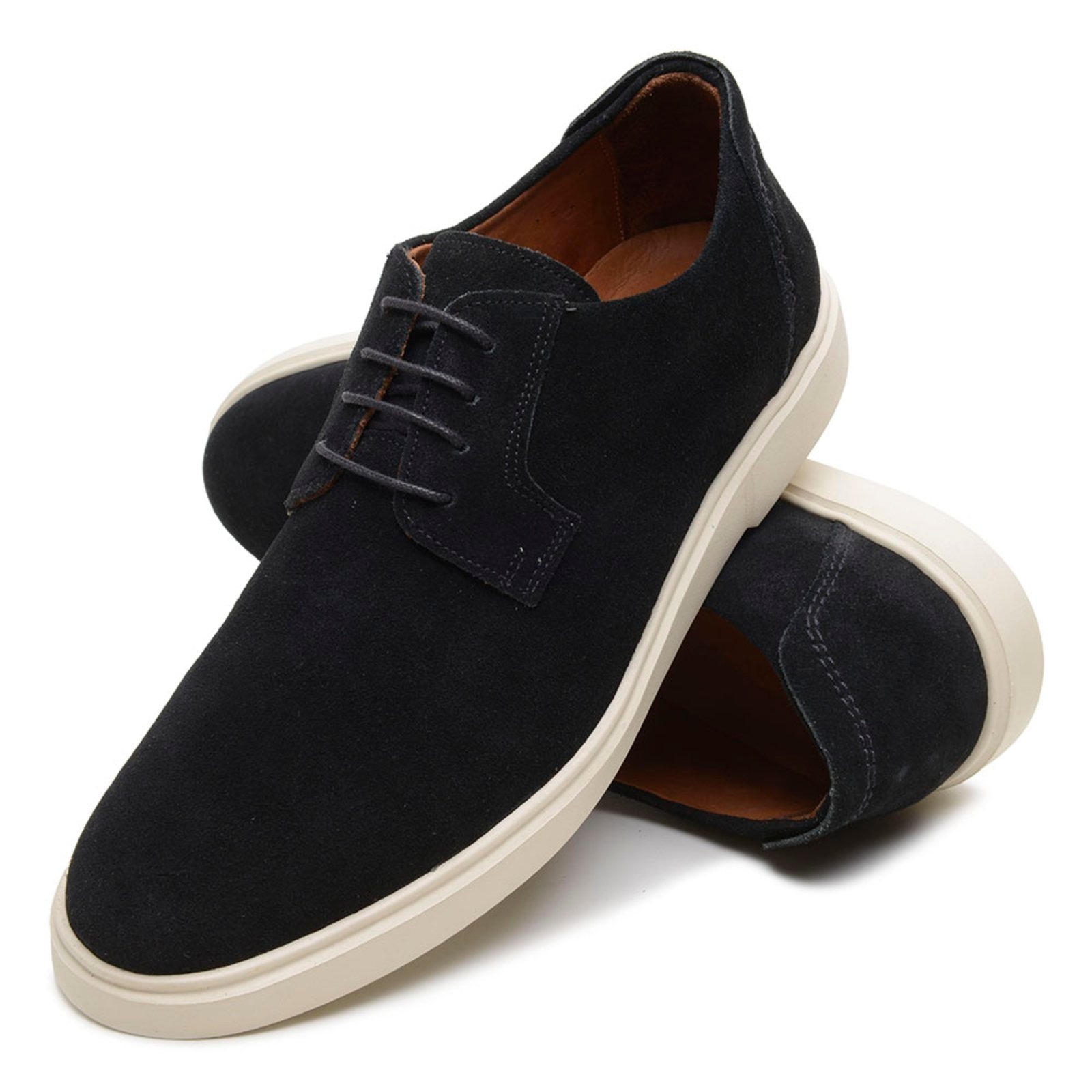 Imagem principal Sapato Masculino Casual Veritimo Em Couro Sider Derby Mocassim Amarrar Esporte Fino Macio Veritimo preto