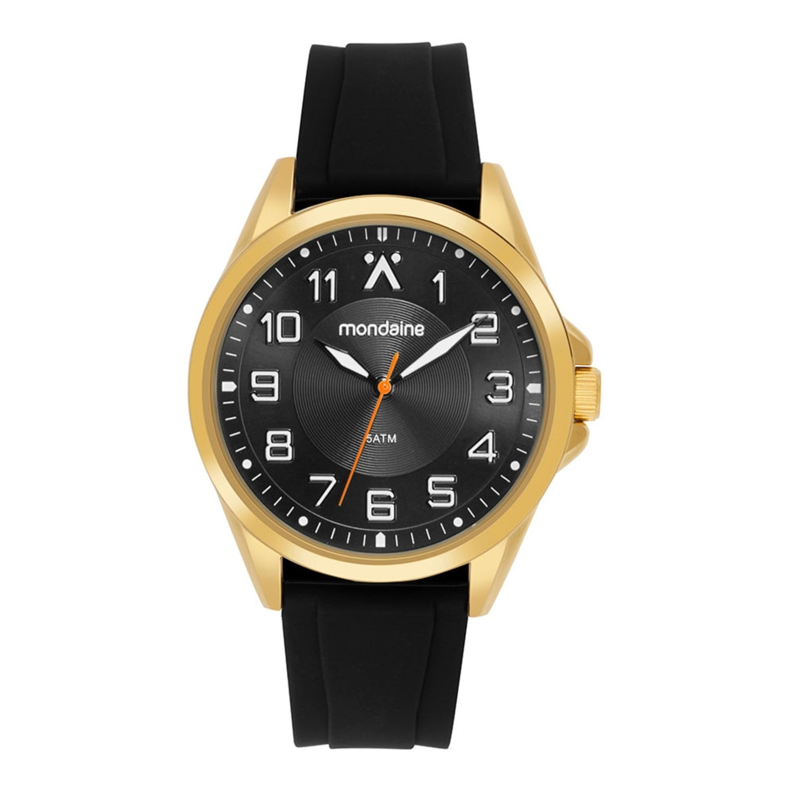 Imagem principal Relógio Masculino Silicone Fivela Caixa Dourada Mondaine preto