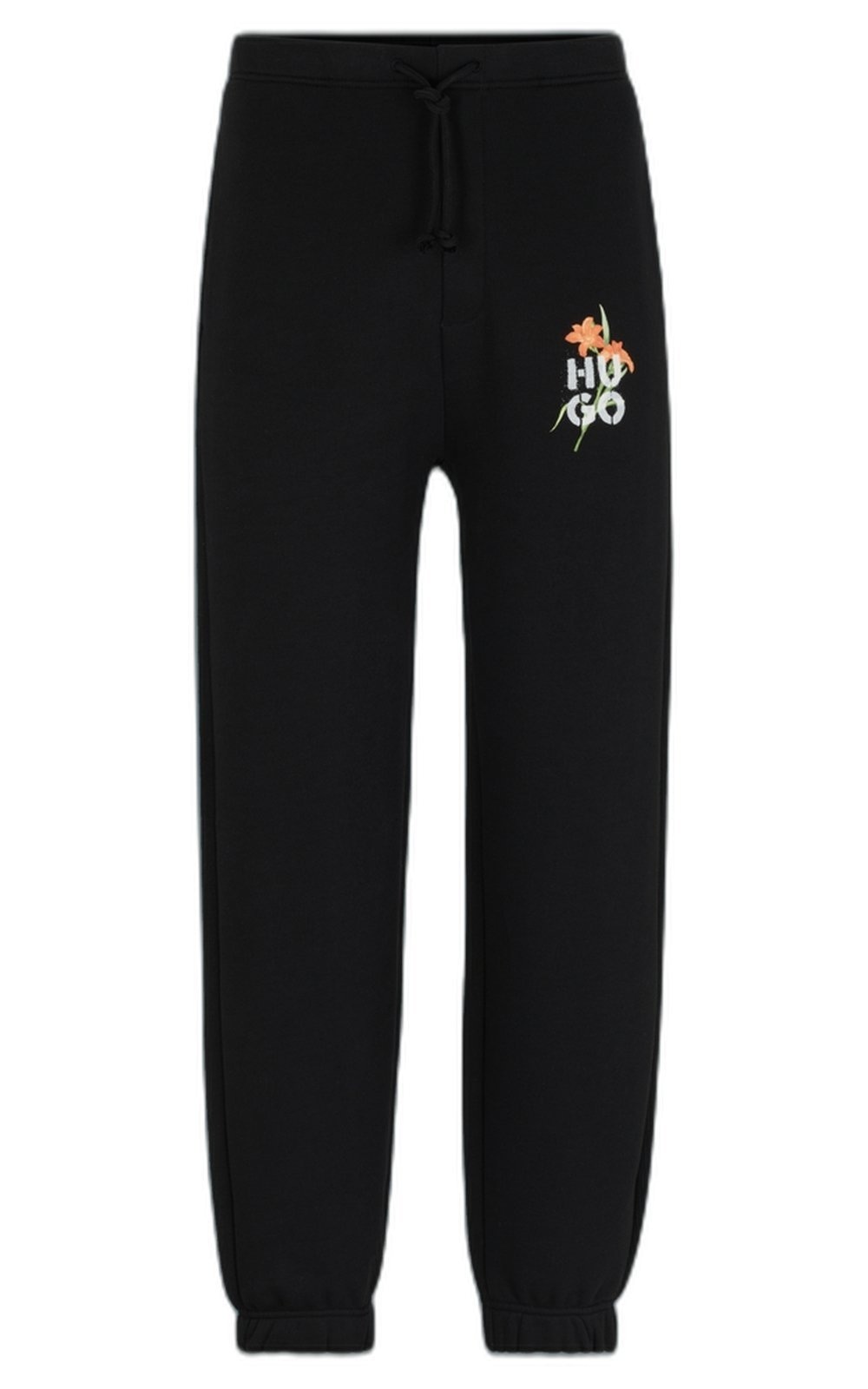 Imagem principal Calças De Moletom Relaxed-Fit Com Arte De Logo Floral HUGO preto