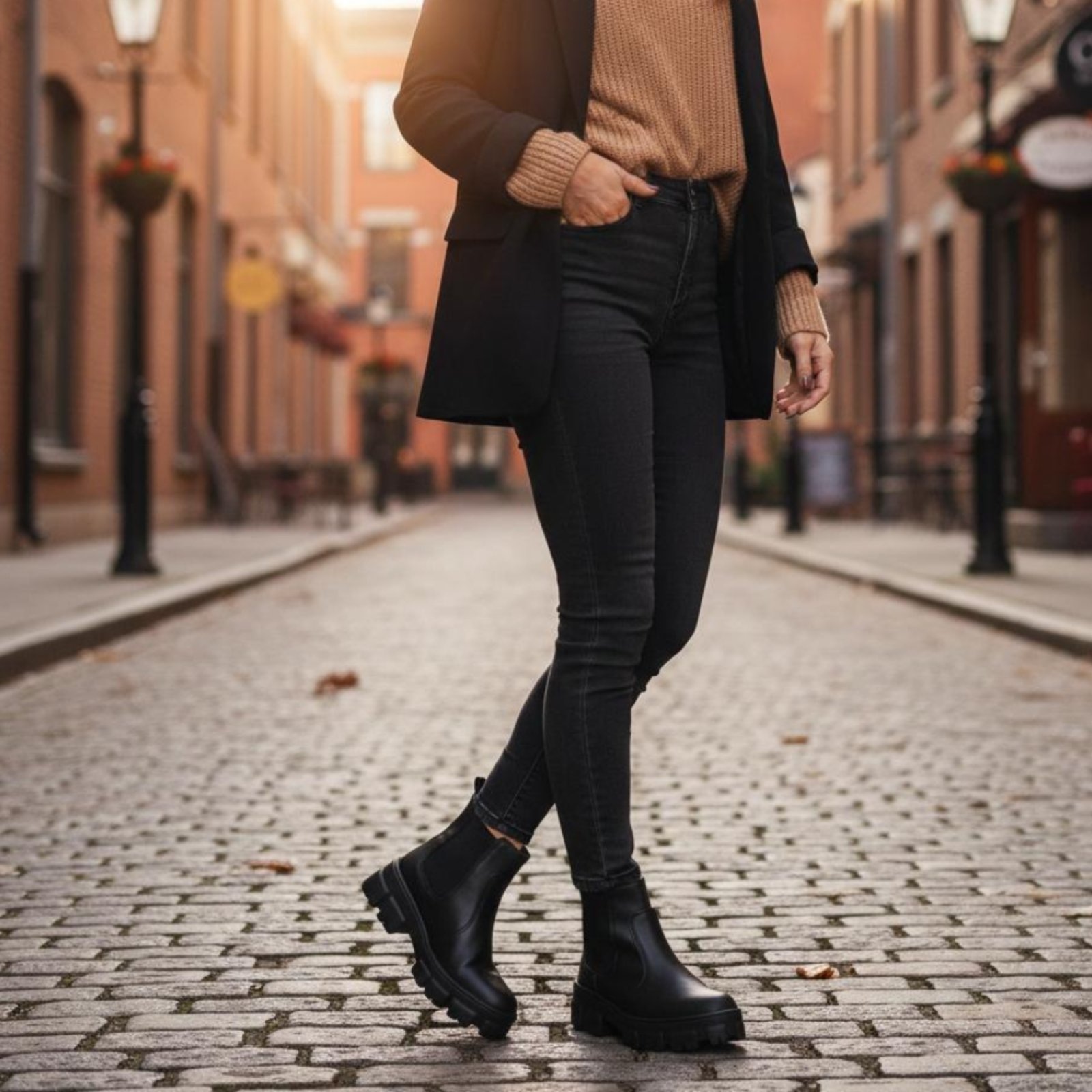Imagem principal Bota Coturno Chelsea Tratorado Feminino com Elástico ROMEU E JULIETA SHOES preto