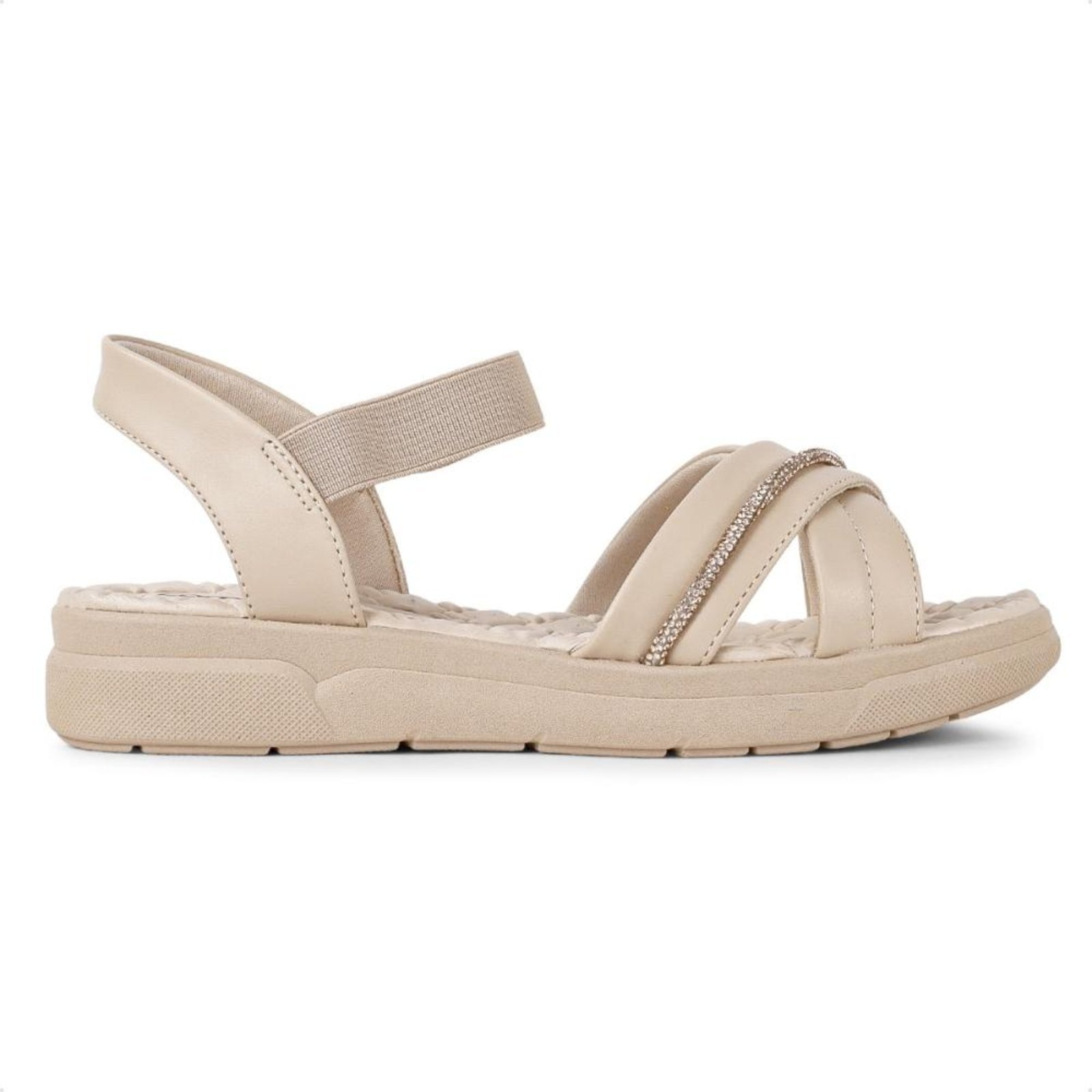Imagem principal Sandália Comfortflex Elastic Strass Feminina Comfortflex bege