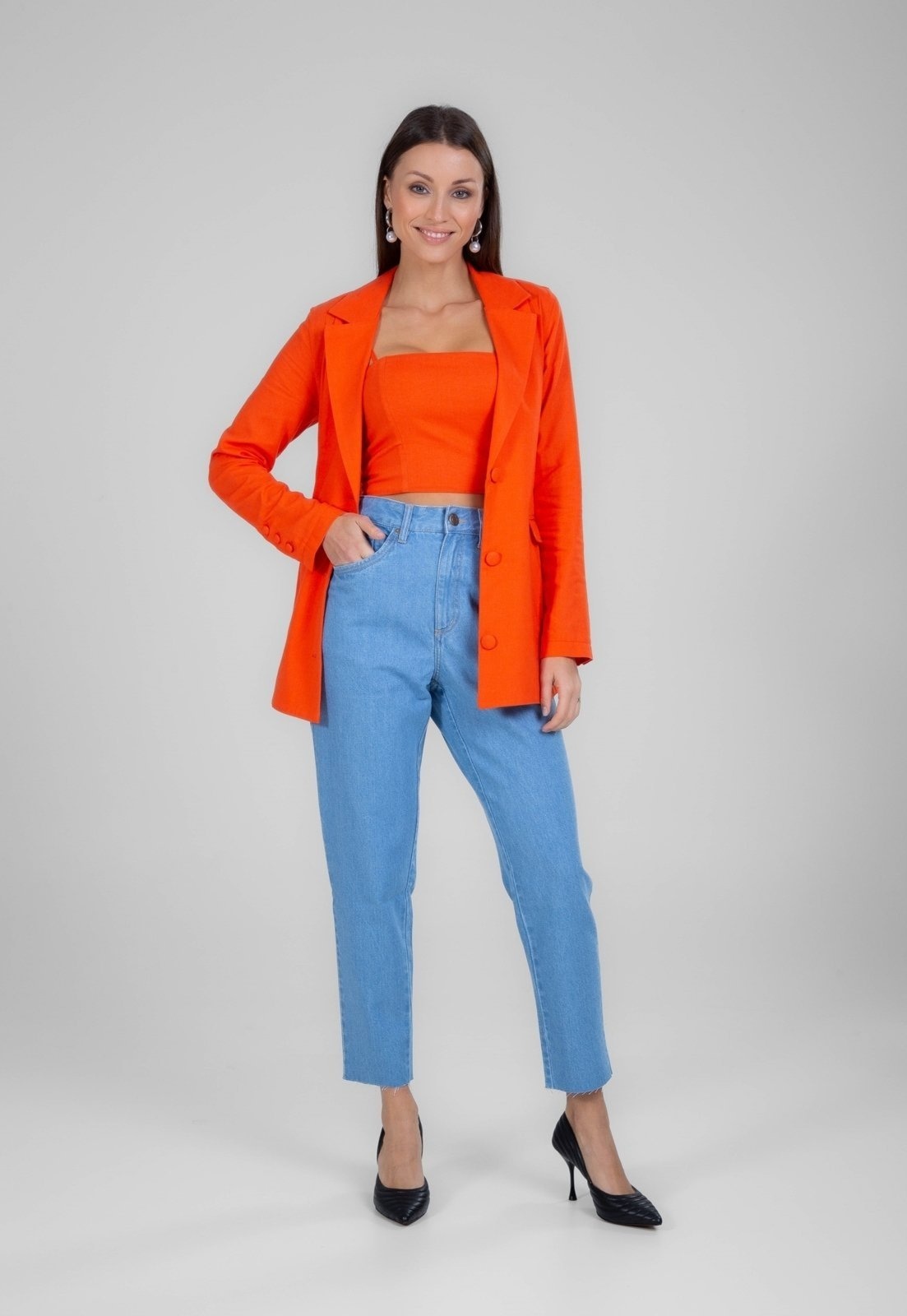 Imagem principal Calça Jeans Traymon Mom 5 Bolsos Claro Traymon azul