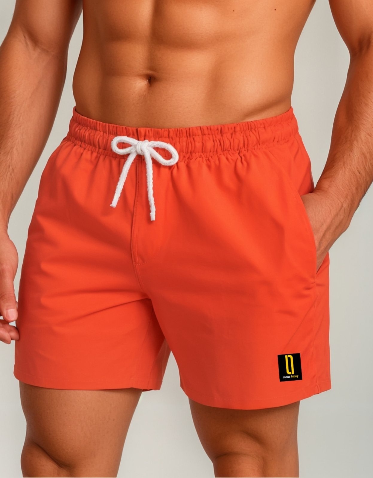 Imagem principal Short Masculino Neon Bermuda Praia Mauricinho Jr Rf. 001 Laranja Lucas Lunny laranja neon