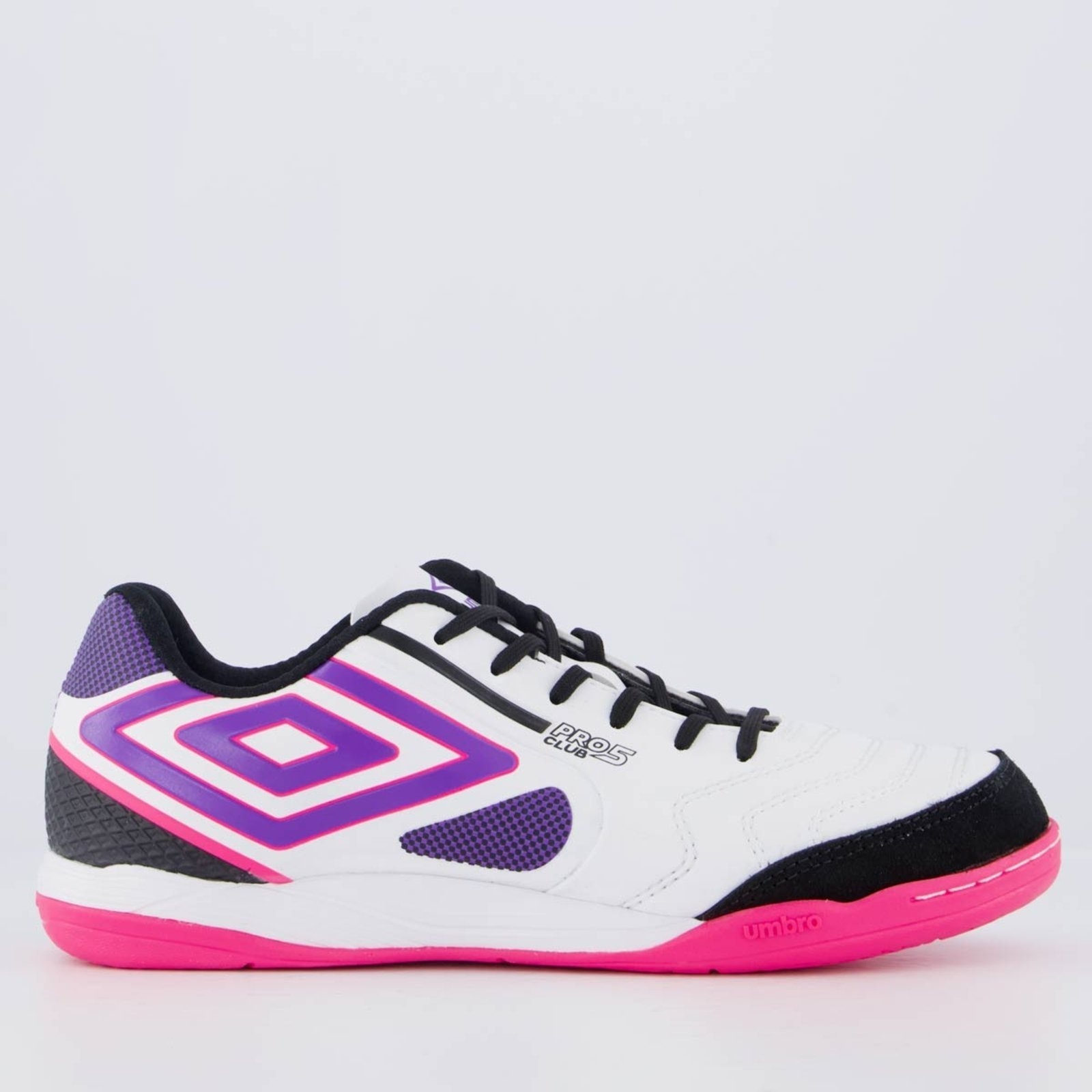 Imagem principal Chuteira Umbro Pro 5 Bump Club II Futsal Branca e Roxa Umbro branco