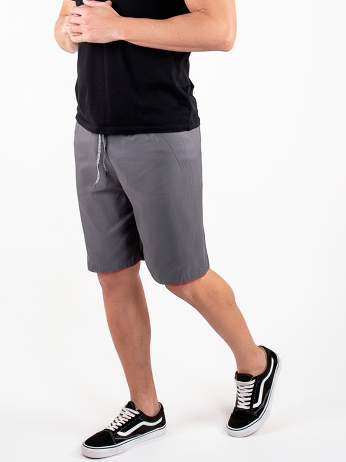 Imagem principal Bermuda Detalhe Na Barra Masculina Frent`s Short Treino Casual Esporte Frent's cinza/grafite