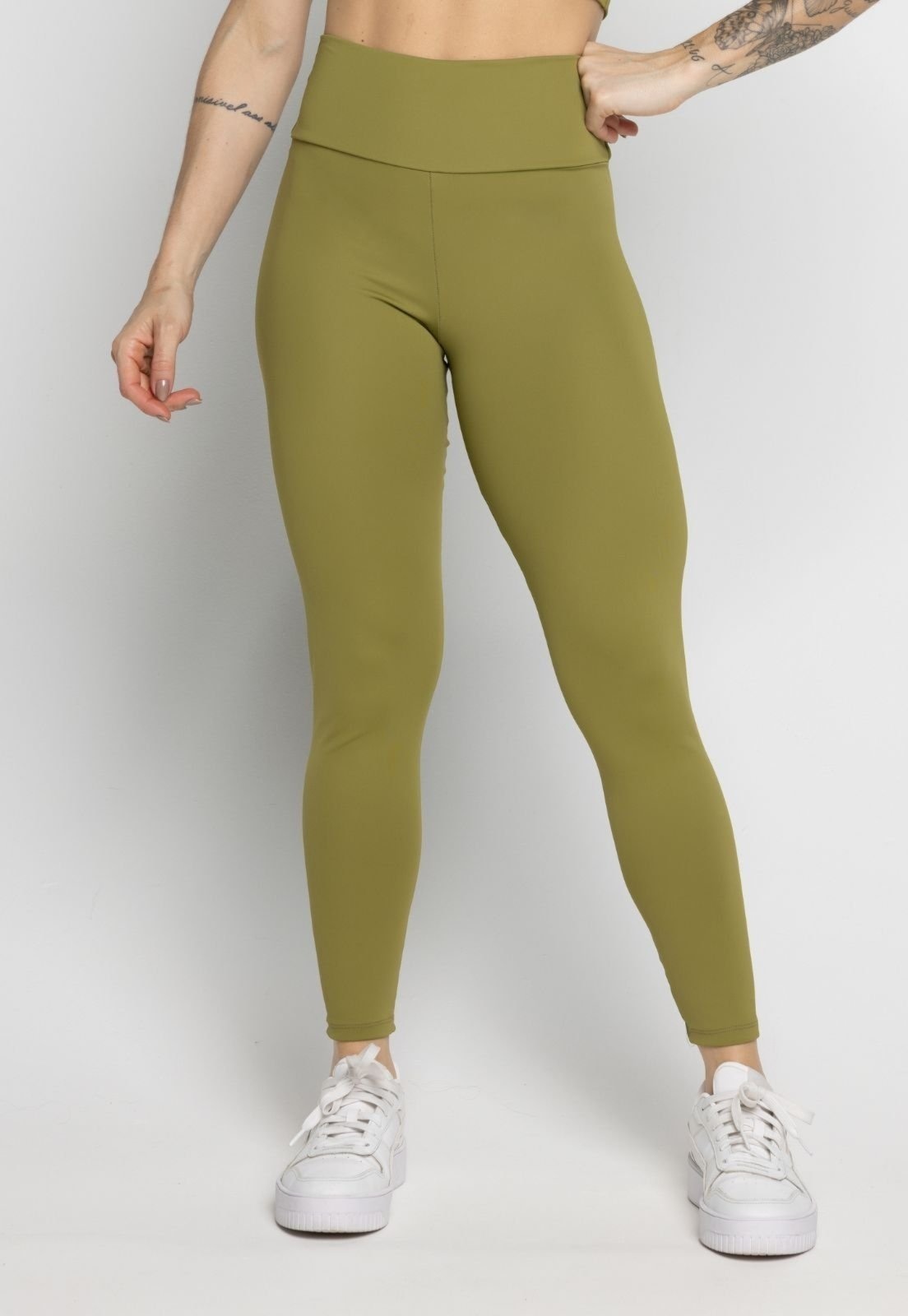 Imagem principal Calça Legging Vekyo Poliamida Cintura Alta Zero Transparência Feminina Pistache VEKYO verde