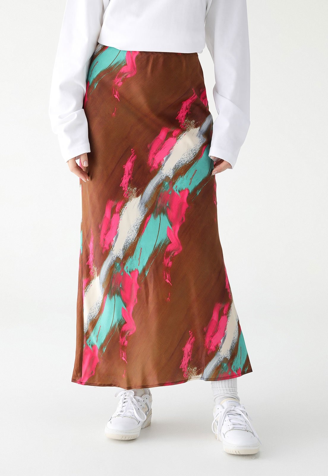 Imagem principal Saia TOPSHOP Midi Estampada Topshop marrom