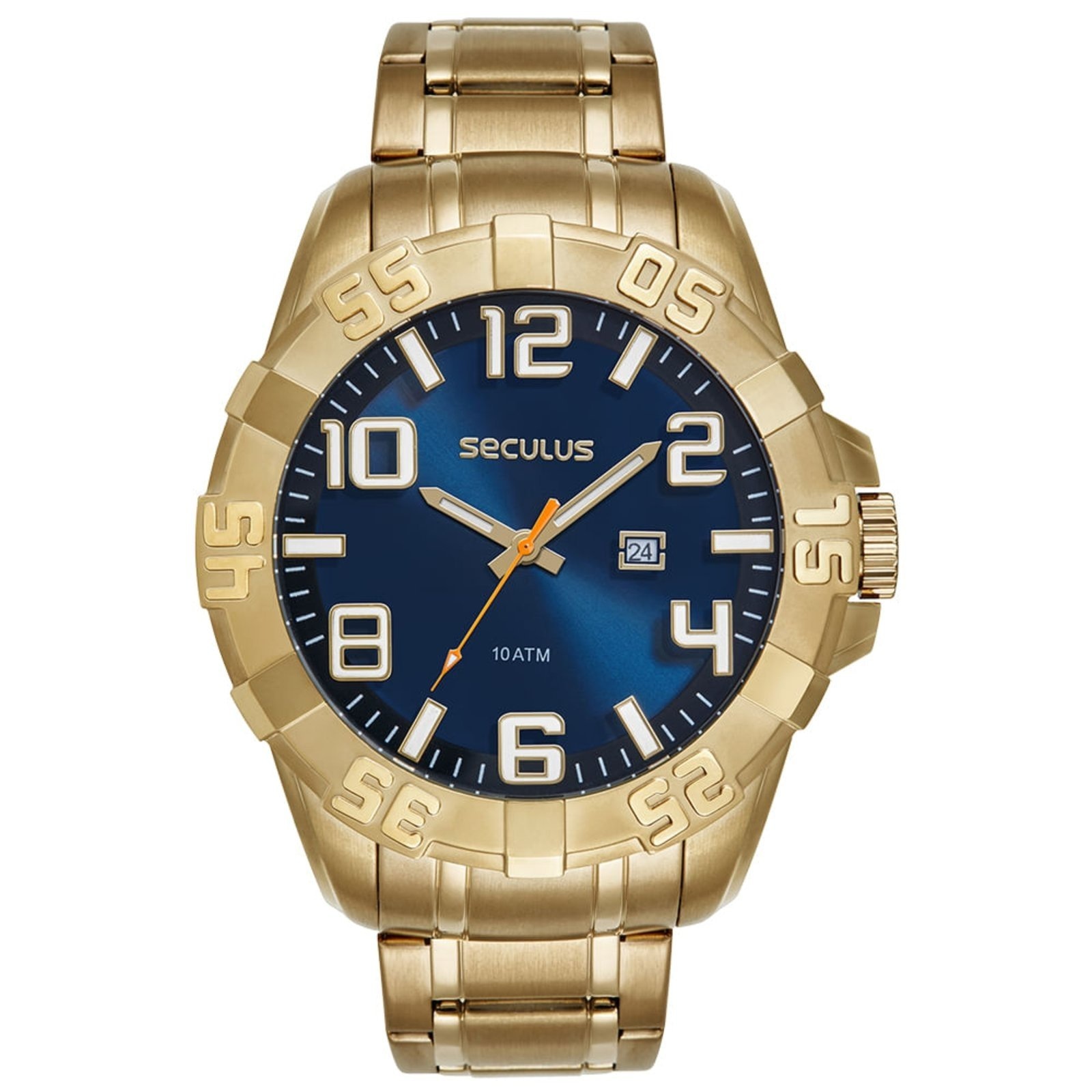 Imagem principal Relógio Masculino Robusto Aço Aro 3D Seculus prata